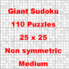 Thumbnail 110 Giant Sukoku Puzzles 25 x 25 Non Symmetric Medium
