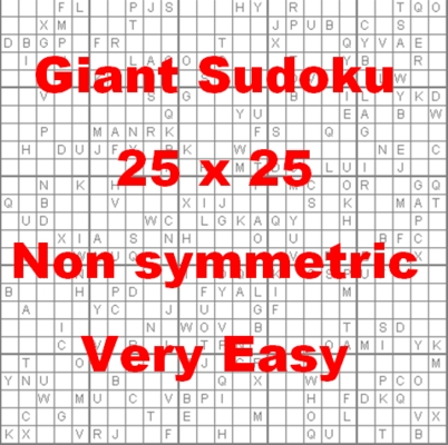 Product picture 110 Giant Sukoku Puzzles 25 x 25 Non Symmetric Very Easy